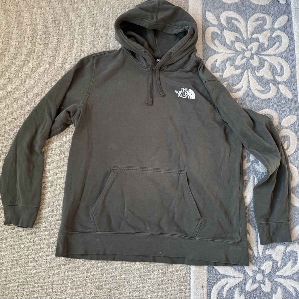North Face olive green hoodie